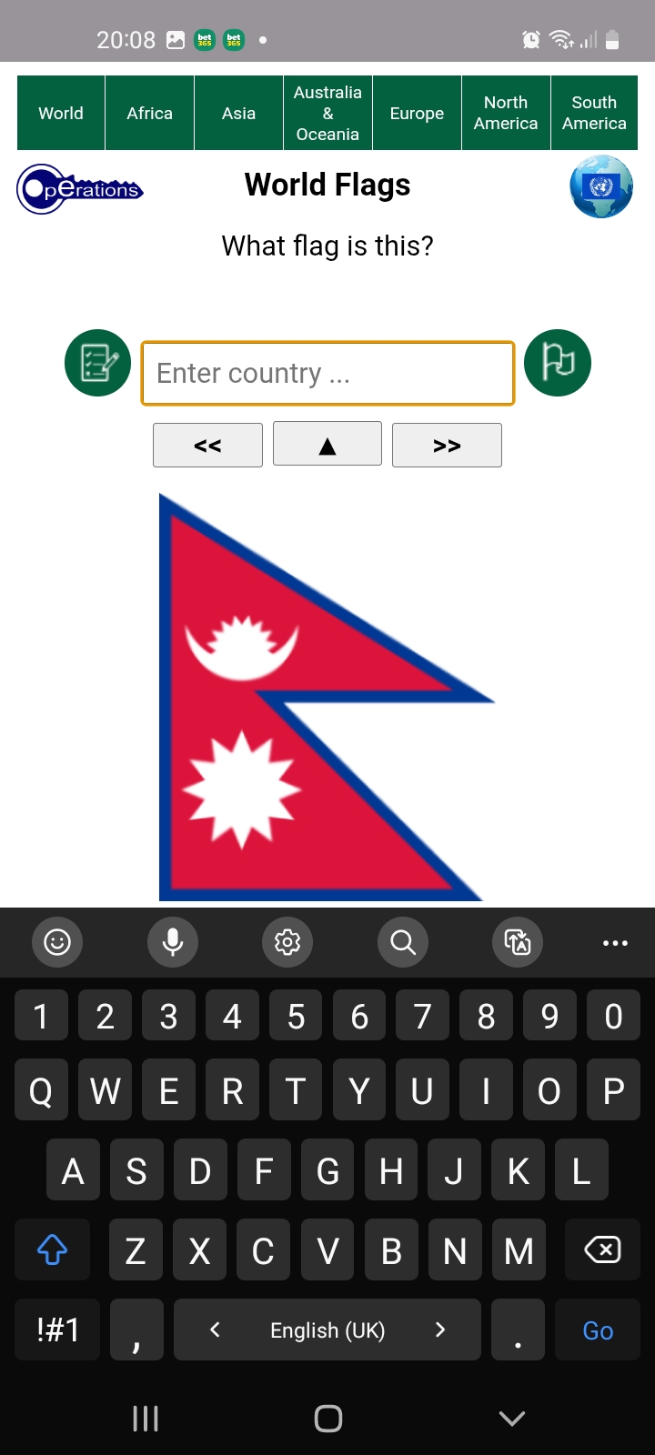 World Flags Screenshot